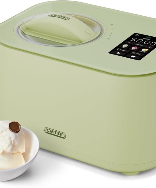 Iceman by Chefman Trio Ice Cream Maker | No Pre-Freezing with Built-In Compressor | for Ice Cream. Froyo. Sorbet. Sherbet. Italian Ice. Frozen Yogurt & More | (2) 20oz Containers & Lids