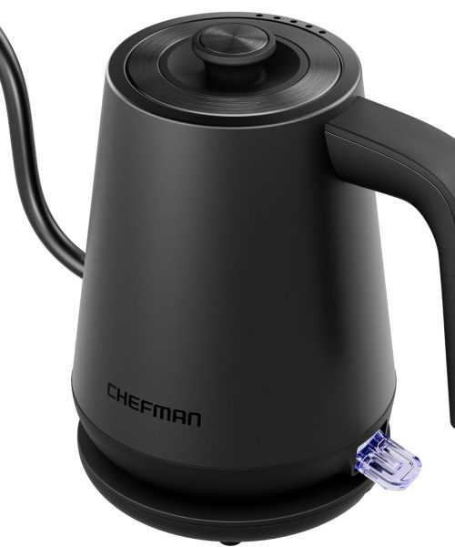 Chefman Gooseneck Electric Kettle. 0.8L Pour Over. Black | One-Touch Operation.