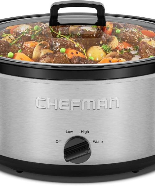 Chefman Slow Cooker 7 Quart. Large Family Size Slow Cooker with Low.