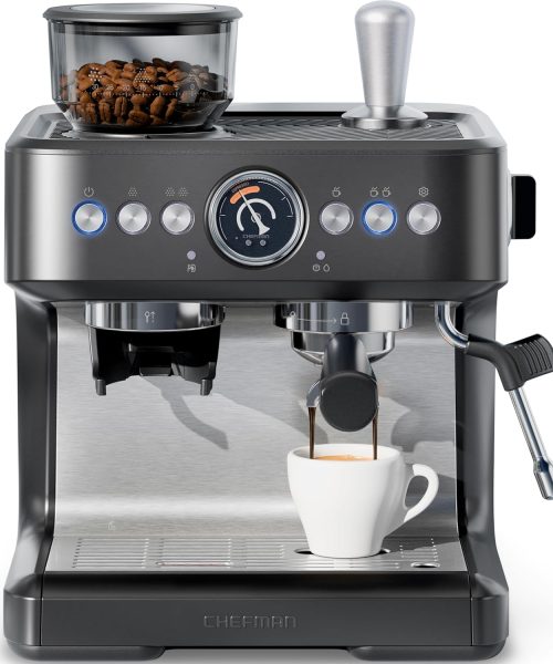 Chefman Crema Deluxe Espresso Machine with Double Boiler.
