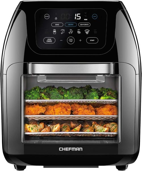 CHEFMAN Multifunctional Digital Air Fryer+ Rotisserie. Dehydrator.
